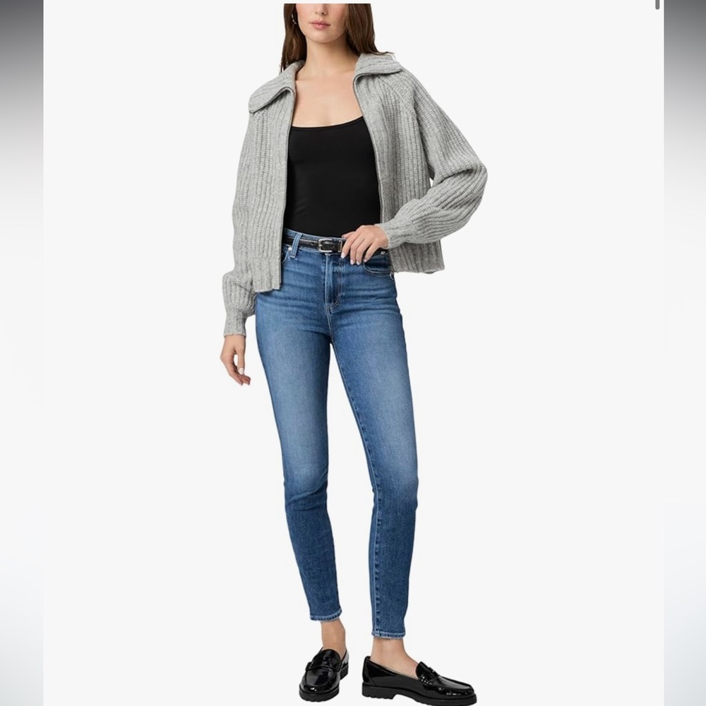 PAIGE Women's Hoxton Deep Indigo High Rise Skinny Jeans Cropped Ankle Length